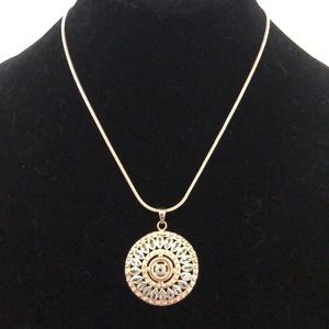 Sky Blue Topaz and Sterling Silver Pendant Necklace.